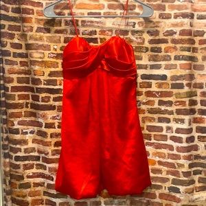 Cache hemmed mini red dress